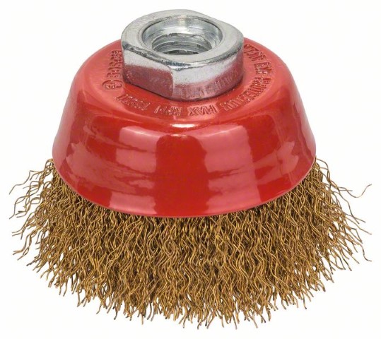 CUP BRUSHES - BRASS70 MM 0.3 MM THICK WIRE THREAD M14 